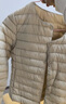 鸭鸭（YAYA）佟丽娅同款轻薄羽绒服女新款冬季短款圆领内胆修身时尚薄外套男 米白色【女款无领】 XL 实拍图