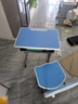 晶霄儿童学习桌椅套装作业课桌子小孩书桌写字桌学校小学生家用可升降 【校园pro款】双柱课桌+椅天空蓝 实拍图