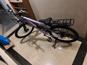 凤凰（Phoenix） 上海凤凰山地自行车成人男士女式学生变速宽胎越野赛车公路单车 钢架辐条轮紫【省力全轴承】 24寸24速【参考:138-168cm】 实拍图