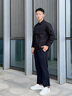 ABOUT MYTH【常熟产地】25新款休闲翻领夹克百搭通勤运动秋季保暖男士外套 经典黑 XL 175-180cm/150-165斤 实拍图