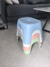 椅子奶油风家用小凳子加厚塑料凳可叠放耐用儿童凳学生寝室矮凳 天蓝色1个 实拍图