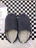 内泊NEIBO乳胶棉拖鞋男冬家居家用按摩抑菌防臭橡胶软底静音防滑女士 晨雾灰 41-42 大1码宽松 实拍图