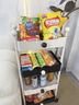 名做家用多功能移动置物架简易零食架落地一体多层厨房收纳架储物架子 黑白/五层移动零食架 实拍图