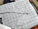 三枪（THREEGUN）睡衣男梭织纯棉英伦格子印花短袖长裤开襟翻领男士家居服套装 实拍图