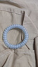 海盐蓝磨砂电话线发圈气质橡皮筋女头绳高弹力耐用无痕发绳发饰 02 透明浅蓝电话圈 实拍图