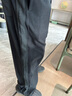 卡宾（CABBEEN）【织带拼接】绒感休闲裤男2024秋季新款宽松直筒裤刺绣运动裤 煤黑色01 2XL 185/54 实拍图