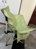 探险者（TAN XIAN ZHE）户外折叠椅露营椅子月亮椅便携折叠桌椅高靠背躺椅小凳子钓鱼椅 清新云感软包款清新绿【特级面料】 实拍图