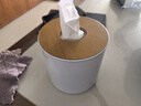 纸巾盒抽纸盒家用客厅餐巾纸抽盒创意卷纸盒茶几遥控器收纳盒简约 圆形 实拍图