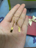 周六福（ZLF）  黄金耳饰女款足金5G金金片造型耳坠小金条 计价 2.14g 实拍图