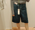 优衣库女装牛仔风百慕大式短裤/水洗产品中裤476946 65 宝蓝色 23 /150/58A 实拍图
