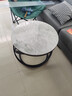睢尚美（SUISHANGMEI）意式极简岩板茶几简约现代客厅圆形小茶几家用小户型创意茶桌角几 A款岩板圆60卡莱特灰+黑架 实拍图