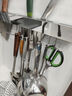 艾欧唯新款304不锈钢厨房置物架 壁挂免打孔厨具收纳刀架调料架筷子SH1 不锈钢色 50厘米 4刀位 8挂钩 实拍图