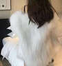 傲列2024秋冬轻奢品质貉子毛双面编织皮草女中长减龄狐狸毛毛外套大衣 白色 均码 实拍图