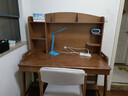 风叶青青北欧实木书桌椅套装可升降小学生学习桌写字桌卧室家用办公电脑桌 实木书桌+B款扶手椅（胡桃色） 120cm*60cm*75cm双抽屉 实拍图
