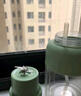 欧美邦榨汁杯果蔬榨汁机小型便携式榨汁桶吨吨杯果汁机家用多功能冰沙机奶昔机搅拌杯电动随行杯秒碎冰 【一杯双盖】清新绿800ml 实拍图