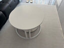 洋意悦奶油风岩板茶几客厅家用小户型简约现代小茶几轻奢网红圆形茶几桌 【50白岩+70纯白岩板】白架白柜 实拍图