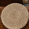 倾沫蒲团坐垫 瑜伽坐垫传统草编蒲团圆形榻榻米阳台茶道藤编地板坐垫 直径40厘米 蒲草原色_高6厘米_ 实拍图