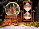DEERC音乐盒水晶球飘雪八音盒3-6岁创意沙漏摆件男女孩7-14圣诞节礼物 复古铁塔【沙漏+音乐底座+灯光】 实拍图