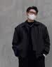 OEMG美式飞行员棉服夹克男士冬短款cleanfit百搭翻领外套保暖棉袄上衣 黑色 XL [建议130-150斤] 实拍图