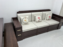 小木窝沙发 实木沙发黑胡桃木新中式沙发客厅2025新款高箱储物冬夏两用 三人位 组合 实拍图
