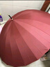 爱上雨24骨遇水开花雨伞女长柄直杆大号抗风高颜值ins双人男学生花雨伞 皮直柄-遇水开花24骨抗风-酒红 实拍图