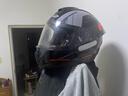 LS2情侣摩托车头盔男女机车赛车四季全盔儿童盔防雾大尾翼802 黑/灰桔星河 3XL(建议59-61头围) 实拍图