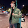 杰逊斯加厚保暖羽绒服男士冬季潮流韩版痞帅立领羽绒外套男装短款羽绒衣 A343-CF86-绿色 M 建议90-115斤 实拍图