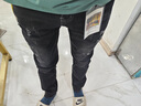 杰门森牛仔裤男秋冬季修身小脚裤子男士破洞弹力休闲裤韩版潮牌男裤长裤 K53黑色常规 30 【2尺3】体重120-125斤 实拍图
