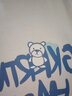 大鱼界线日系潮牌短袖T恤男潮流ins情侣装夏装宽松上衣服男生印花圆领体恤 白色(英文熊) L(120-130斤） 实拍图