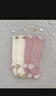 喜得瑞婴儿长筒袜秋冬加厚加绒新生儿松口不勒宝宝冬季保暖过膝袜 （B:粉色+米白+黄色） 3双 L码（适合脚长12-14cm）1-3岁 实拍图