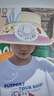 目丸儿童防晒帽子带风扇宝宝夏季男孩女防紫外线遮阳帽空顶太阳帽大檐 紫色 17#侧耳免子【风扇-充电款】 （3-15岁） 实拍图