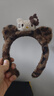 猫耳朵毛绒发箍豹纹KT猫酱发箍女洗脸化妆头箍卡通发饰 虎纹白猫特惠/ 实拍图