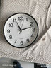北极星（POLARIS）钟表挂钟客厅家用静音时钟现代挂墙简约挂表2025新款石英钟 【静音机芯】简约款-黑色 10英寸（直径25.5厘米） 实拍图