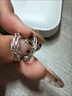 拉达沐戒指999纯银连理枝情侣对戒轻奢高级感情人节生日七夕情节人礼物 情侣戒一对【蝴蝶结礼盒】S999足银/配证书 开口可调节 实拍图