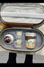 瓷牌茗茶具（cipaiming teaset）旅行茶具套装户外便携式陶瓷快客杯一壶四杯办公室功夫茶壶泡茶 白古茗1壶4杯+罐盘+棕皮包+巾夹 实拍图