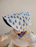 伊米伦防紫外线新生婴儿帽子遮阳帽夏天薄款男女宝宝公主帽防晒帽 蓝色小怪/宝蓝色 M码建议3-12个月 实拍图