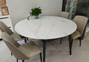 顾家家居（KUKA）现代岩板餐桌椅家用饭桌方变圆可伸缩圆桌DS7186T餐桌+折耳灰椅*6 实拍图