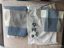 老粗布100纯棉床单单件宿舍单人全棉加厚床笠棉麻条纹被单三件套 【吸湿透气 亲肤舒睡】蓝咖格 120x230cm二件套【床单+枕套1只】 实拍图
