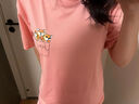 清仓捡漏高档剪标减龄短袖t恤宽松遮肚子洋气设计大码上衣洋气 51粉红色【右】一杯汪 M 【80-110斤】 实拍图