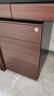 洛克菲勒 钢制文件活动柜三抽屉柜 办公储物矮柜移动铁皮柜子带锁 黑框经典胡桃木纹 实拍图