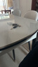 奥利克丝 亮光岩板餐桌椅组合 现代简约实木餐桌可伸缩折叠圆桌吃饭桌子 亮光雪山白-黑白框架轻奢皮椅款 1.35米 一桌六椅【12MM加厚岩板】 实拍图