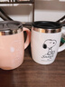 史努比（SNOOPY）保温杯 带手柄不锈钢办公保温杯水杯可爱杯子情侣杯420ML 白色 实拍图