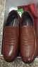 红蜻蜓男鞋秋冬款男士商务皮鞋一脚蹬休闲皮鞋牛皮爸爸鞋男鞋子WTA7742 棕色升级版_偏大1码 40 实拍图