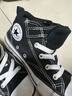 Converse匡威儿童帆布鞋小童新款春秋款男童女童魔术贴中帮帆布鞋 黑 32 【建议脚长19.5cm】 实拍图