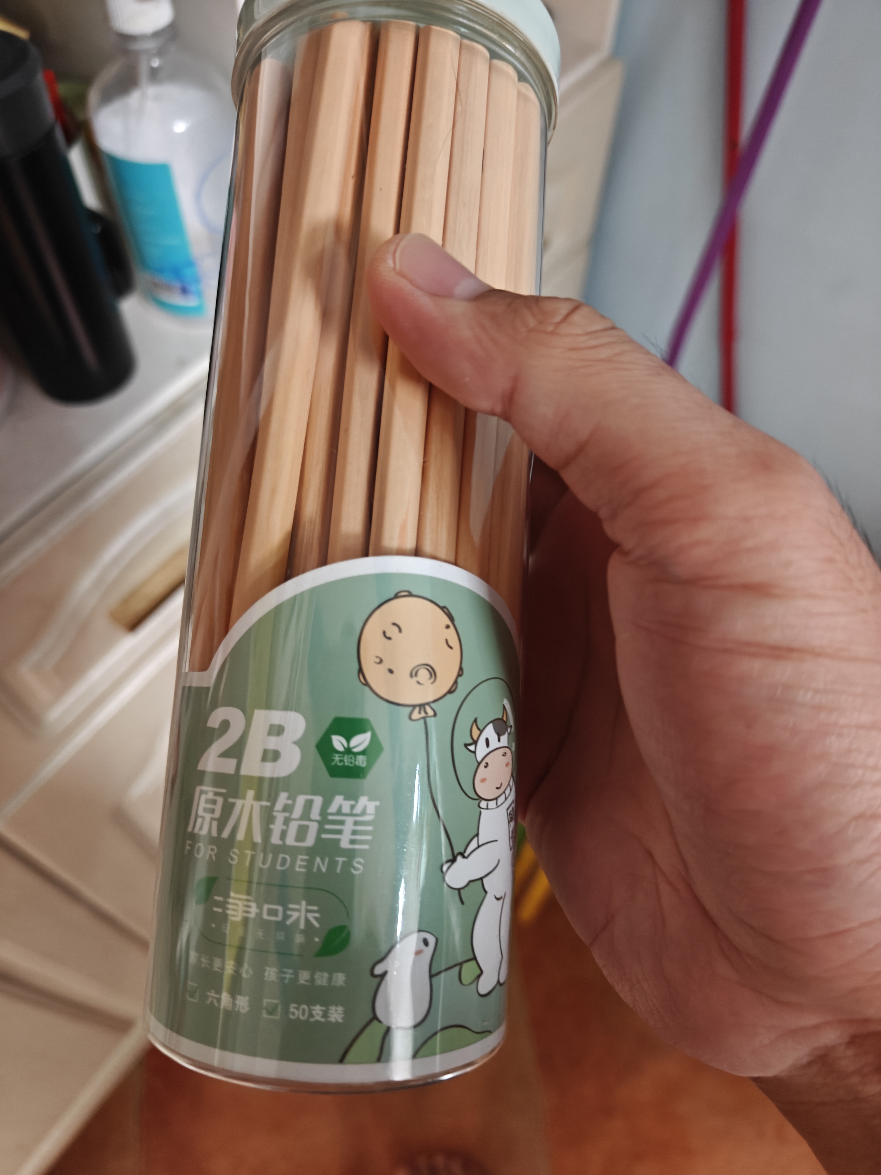 晨光（M&G）文具2B铅笔50支 净味原木六角铅笔小学生专用 涂卡笔 铅笔考试专用书写美术素描绘图AWP30477 实拍图