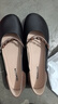 意尔康软底舒适玛丽珍女鞋休闲妈妈鞋大码单鞋 11760W 黑/棕 41 实拍图