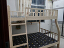 汀煌实木上下床双层床小户型架子上下铺双人子母床两层木床高低儿童床 【爬梯书架款】上130下150床垫*2 实拍图