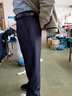 罗蒙（ROMON）双褶中老年正装男士西裤大码宽松高腰深裆裤子男老年人西裤大脚口 双褶【厚款】藏青色 32 码腰围2尺5  120-130斤 晒单实拍图