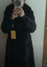 傲列100%水貂皮+狐狸大毛领裘皮大衣海宁水貂皮草外套女中长款皮草女 黑色 L（100-110斤） 实拍图