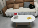 逸朗德茶几家用小户型茶几桌客厅简约沙发边几创意圆形简易置物架小桌子 椭圆双层】100*50*42cm暖白 实拍图